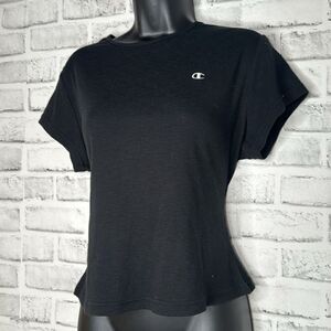 Champion Black Crop Top Tee Shirt Top Size XL